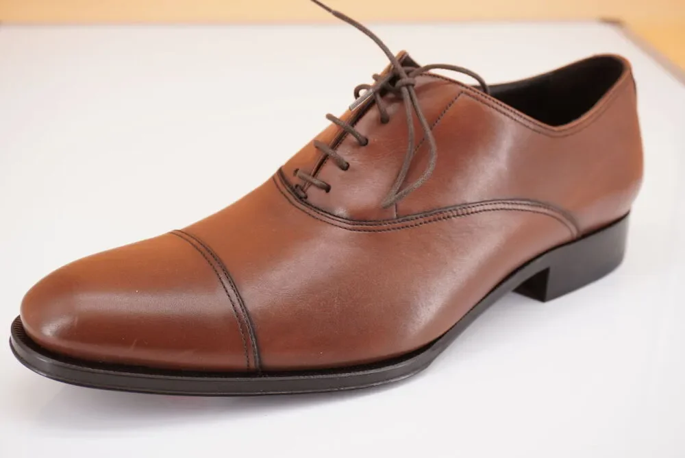 To Boot New York Forley Men's Brown Leather Cap Toe Oxfords SZ 9 D $395 lace